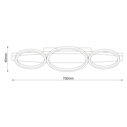 LED-taklampa MELISA LED/28W/230V 26,5x70 cm furu