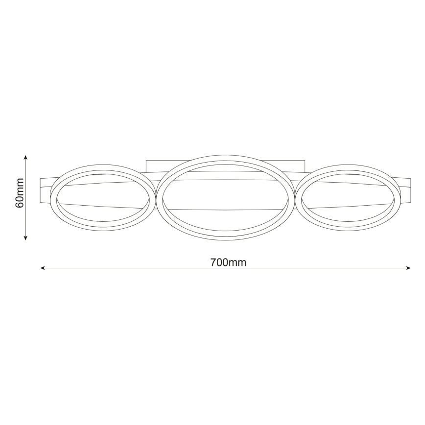 LED-taklampa MELISA LED/28W/230V 26,5x70 cm furu