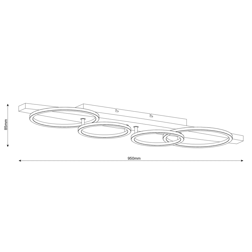 LED-taklampa MELISA LED/35W/230V 26,5x95 cm furu