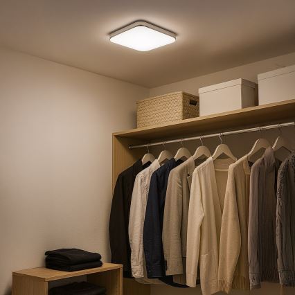 LED-taklampa NEMO LED/11W/230V 26x26 cm blank krom