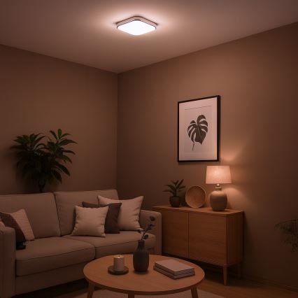 LED-taklampa NEMO LED/11W/230V 26x26 cm blank krom