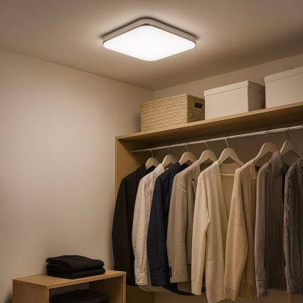 LED taklampa NEMO LED/36W/230V 50x50 cm blank krom