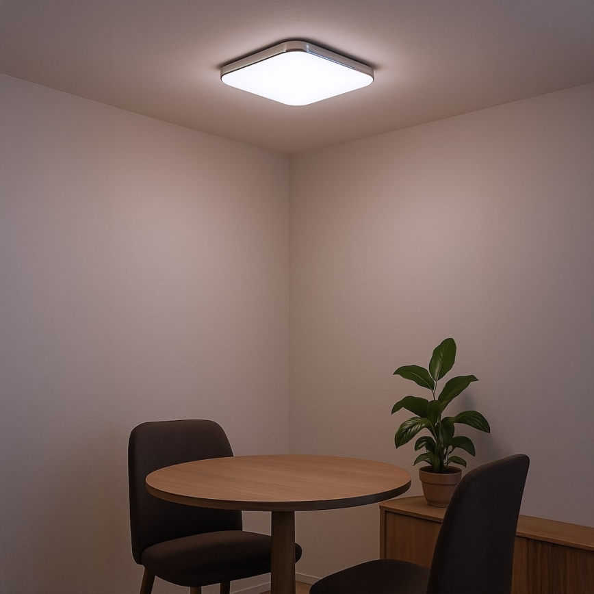 LED taklampa NEMO LED/36W/230V 50x50 cm blank krom