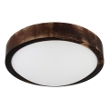 LED taklampa OAK SMOKY SLIM LED/20W/230V 4000K Ø 27 cm ek/mörkbrun