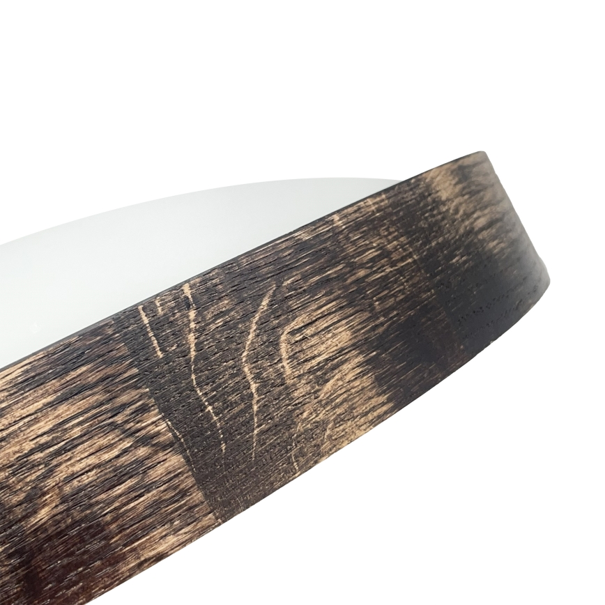 LED taklampa OAK SMOKY SLIM LED/36W/230V 4000K Ø 37 cm ek/mörkbrun