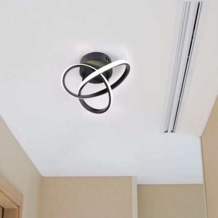 LED taklampa OSKAR LED/15W/230V Ø 25 cm svart