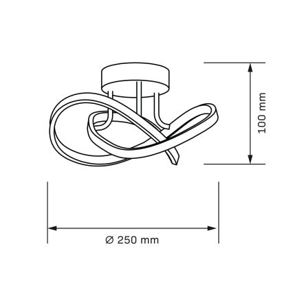 LED taklampa OSKAR LED/15W/230V Ø 25 cm svart
