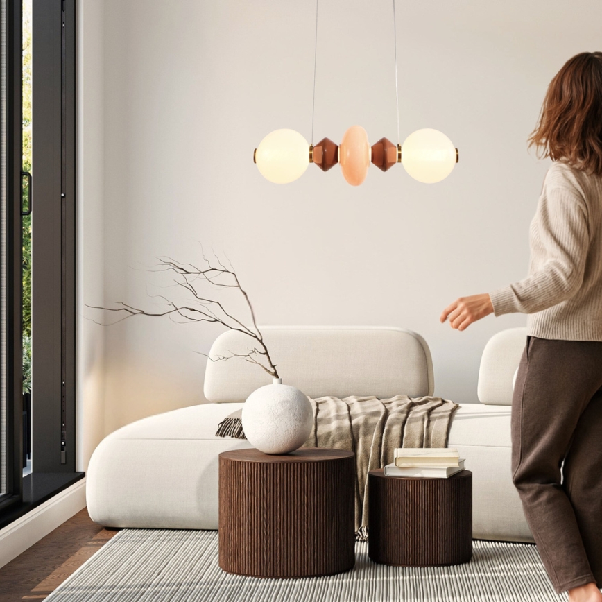 LED-taklampa på kabel FLORES LED/15W/230V guld/orange/brun