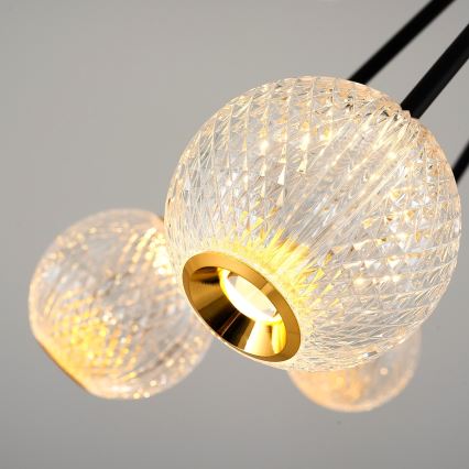 LED-taklampa på stång GELA 16xLED/5W/230V 3000K svart/guld