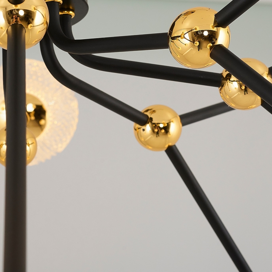 LED-taklampa på stång GELA 16xLED/5W/230V 3000K svart/guld