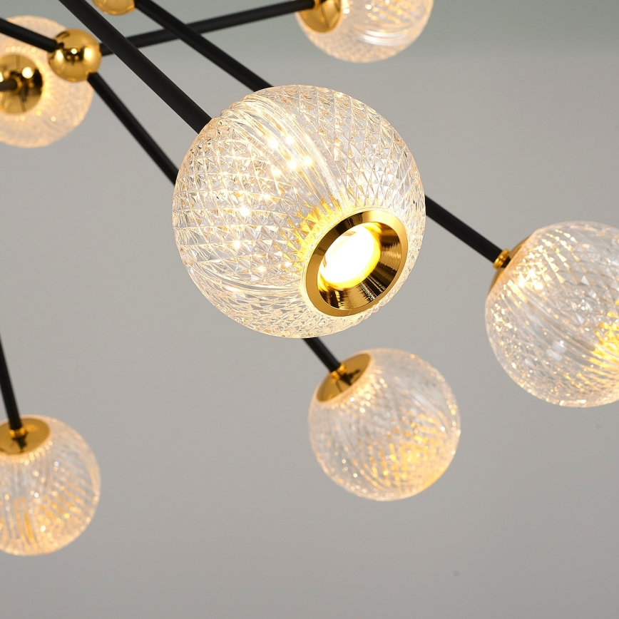 LED-taklampa på stång GELA 16xLED/5W/230V 3000K svart/guld