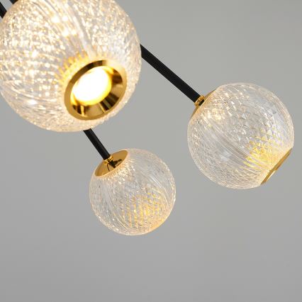 LED-taklampa på stång GELA 16xLED/5W/230V 3000K svart/guld