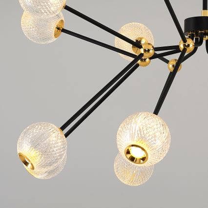 LED-taklampa på stång GELA 16xLED/5W/230V 3000K svart/guld