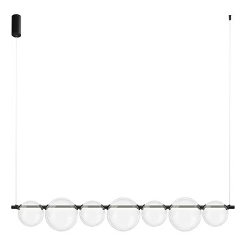 LED-taklampa på vajer ATOLA LED/19W/230V svart/klar
