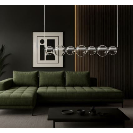 LED-taklampa på vajer ATOLA LED/19W/230V svart/klar