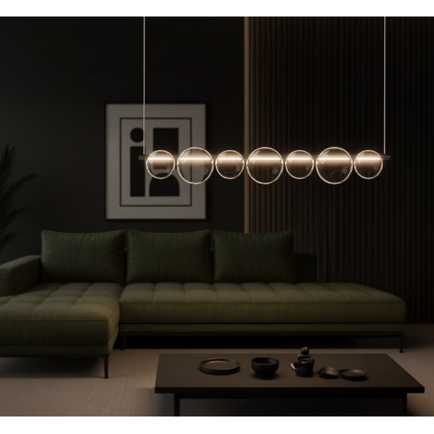 LED-taklampa på vajer ATOLA LED/19W/230V svart/klar