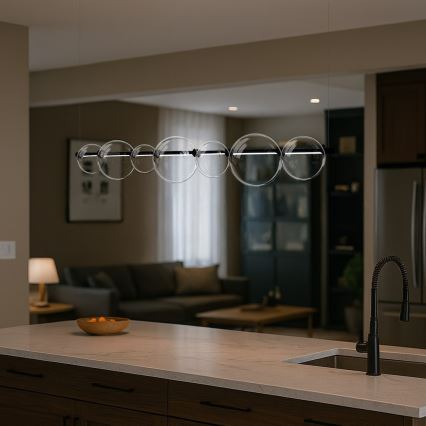 LED-taklampa på vajer ATOLA LED/19W/230V svart/klar