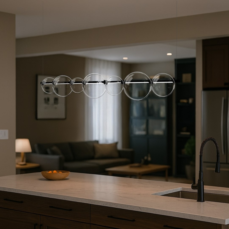 LED-taklampa på vajer ATOLA LED/19W/230V svart/klar