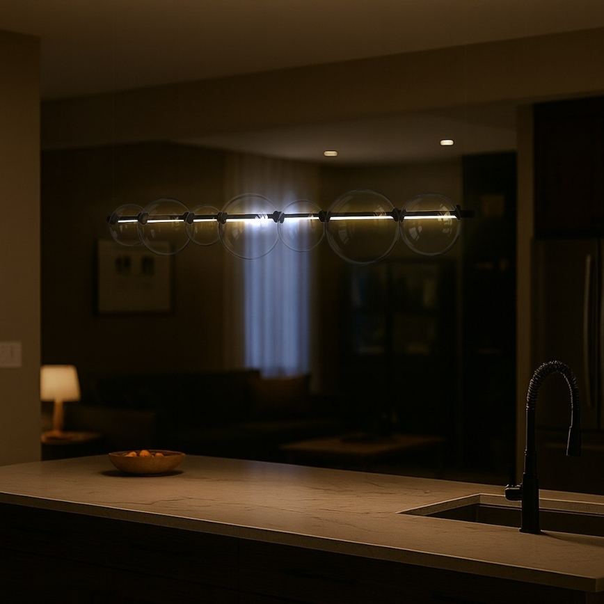 LED-taklampa på vajer ATOLA LED/19W/230V svart/klar