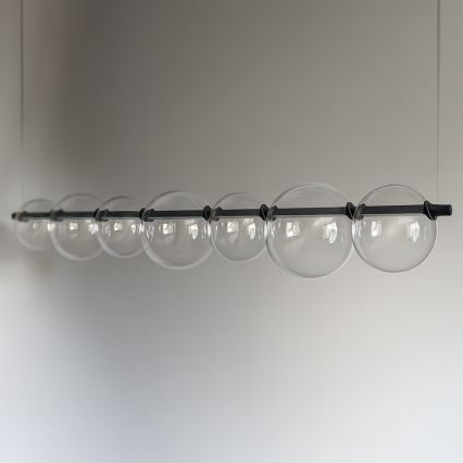 LED-taklampa på vajer ATOLA LED/19W/230V svart/klar