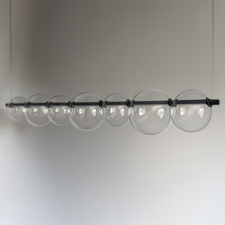 LED-taklampa på vajer ATOLA LED/19W/230V svart/klar
