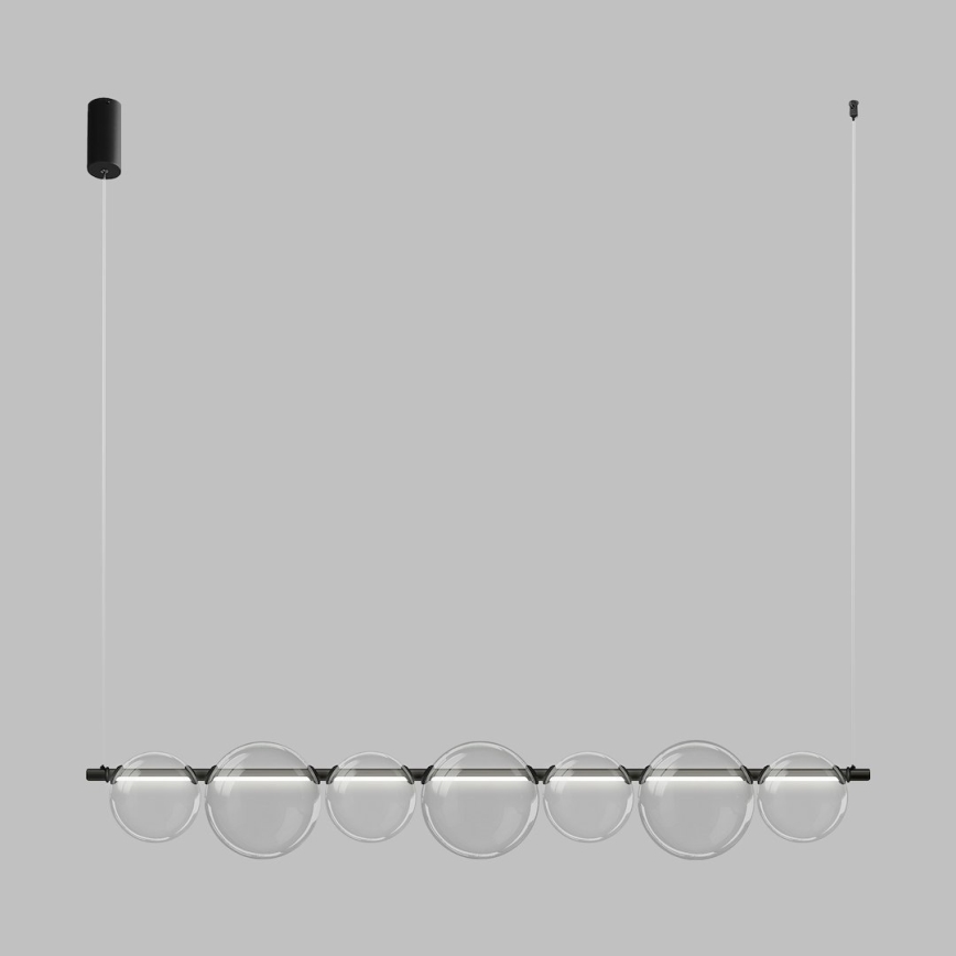 LED-taklampa på vajer ATOLA LED/19W/230V svart/klar