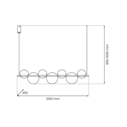 LED-taklampa på vajer ATOLA LED/19W/230V svart/klar