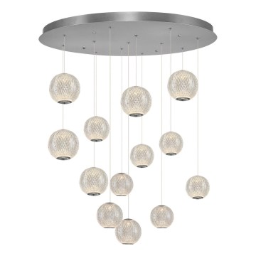 LED-taklampa på vajer CREMONA 13xLED/5W/230V 3000K matt krom