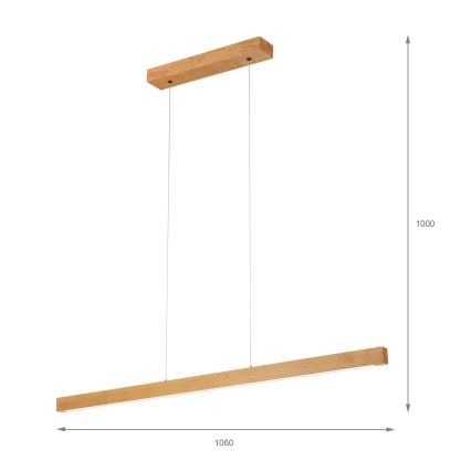 LED-taklampa på vajer VERDE LED/18W/230V 3000K 106 cm ek