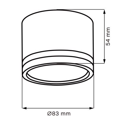 LED taklampa PARIS 1xGX53/6W/230V svart
