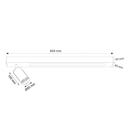 LED taklampa PARIS LED/24W/230V + 1xGU10/10W svart