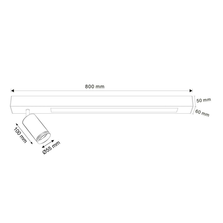 LED taklampa PARIS LED/24W/230V + 1xGU10/10W svart