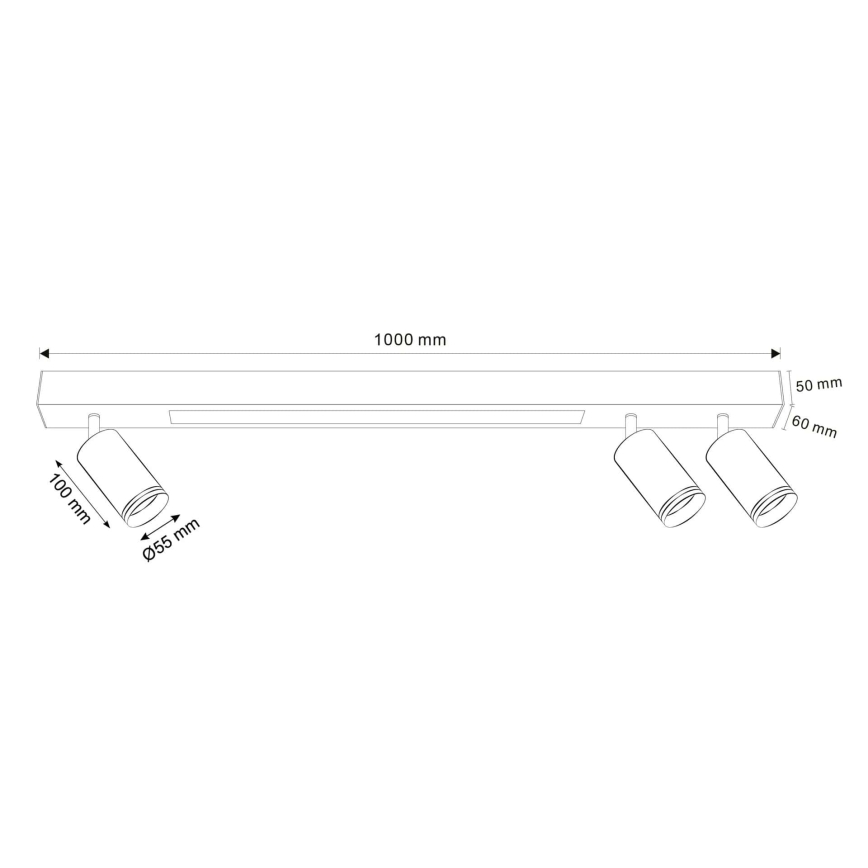 LED taklampa PARIS LED/24W/230V + 3xGU10/10W svart