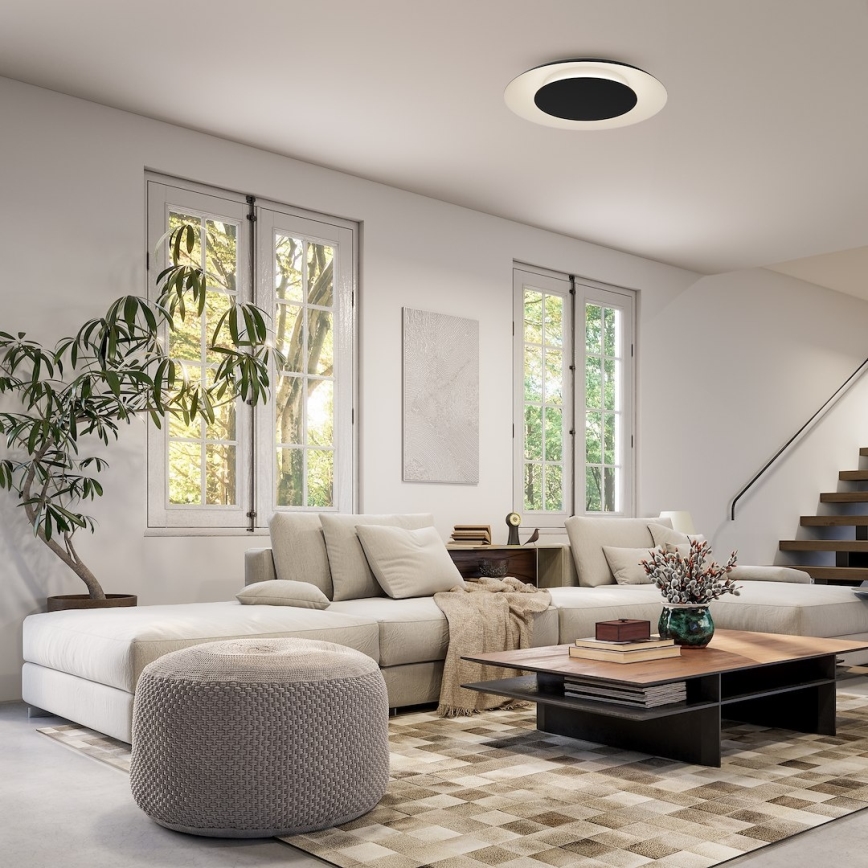 LED taklampa PIATTINO LED/30W/230V 3000/4000/6000K Ø 40 cm svart