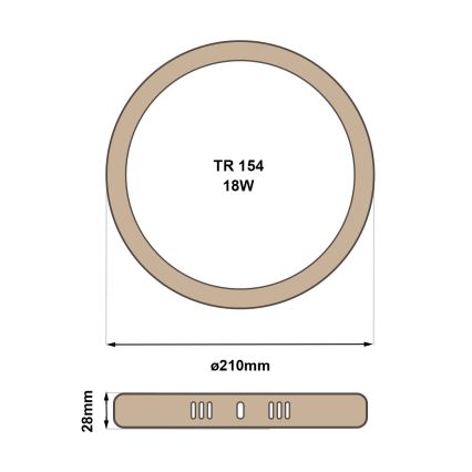 LED taklampa RING LED/18W/230V 4200K diameter 21 cm brun
