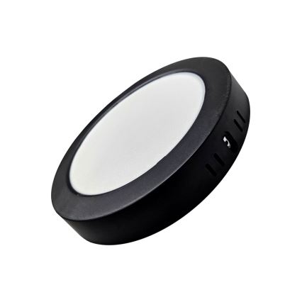 LED taklampa ROUND LED/18W/230V 4000K diameter 21,7 cm svart