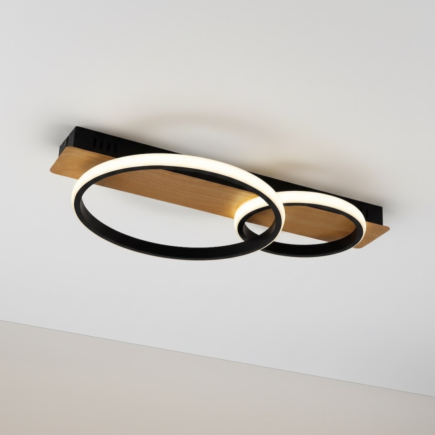 LED-taklampa ROWENA LED/14W/230V svart/brun