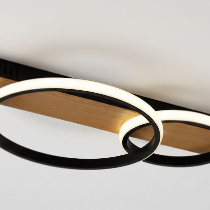 LED-taklampa ROWENA LED/14W/230V svart/brun