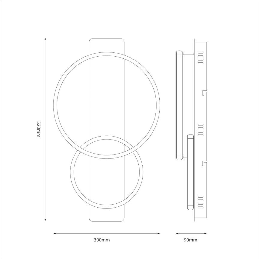 LED-taklampa ROWENA LED/14W/230V svart/brun