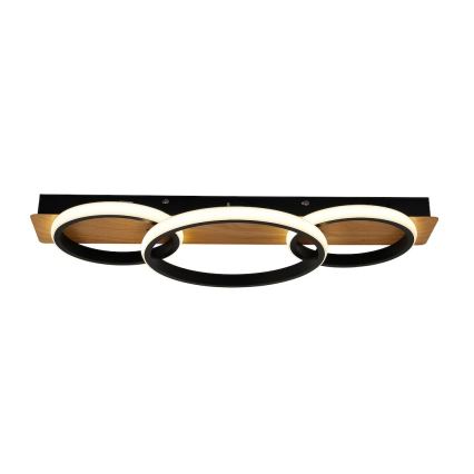 LED-taklampa ROWENA LED/18W/230V svart/brun