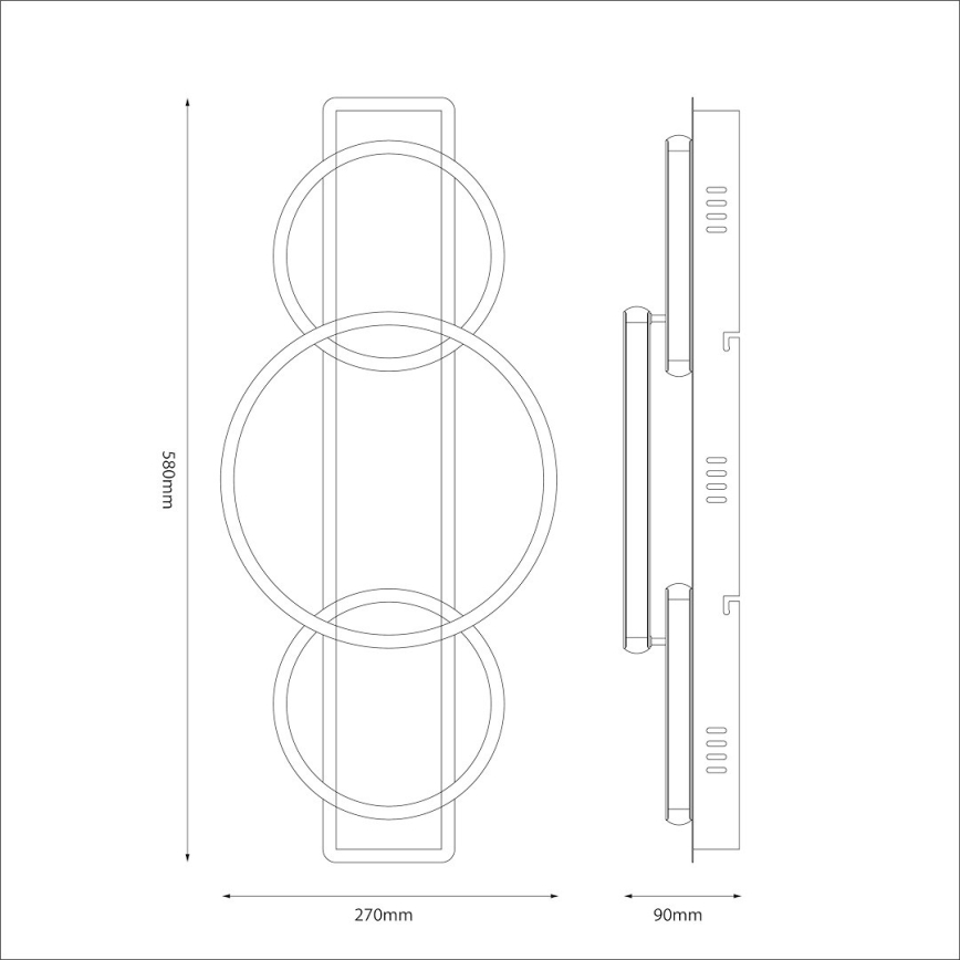 LED-taklampa ROWENA LED/18W/230V svart/brun