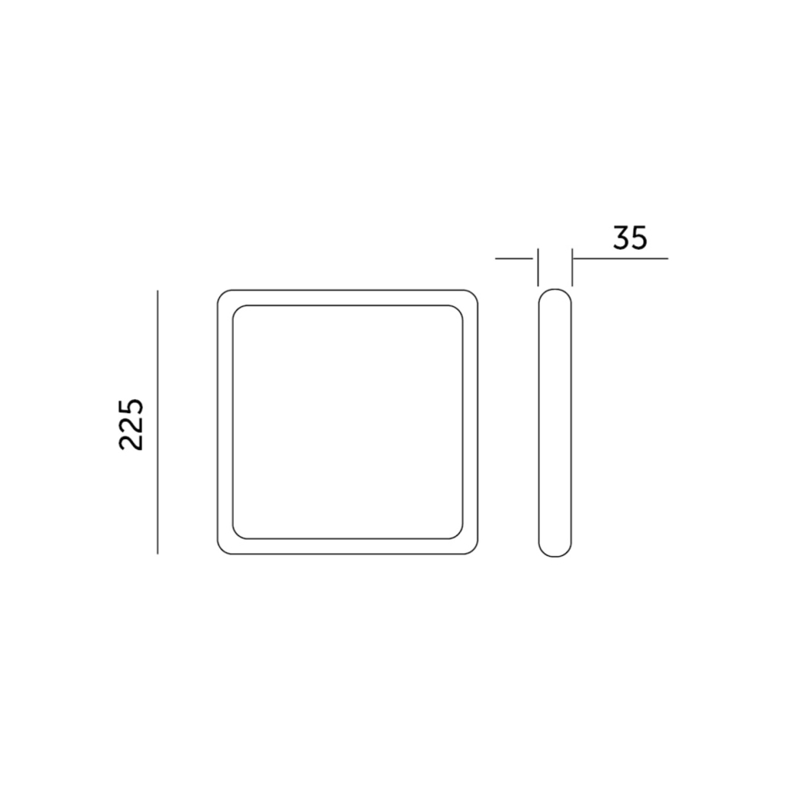 LED taklampa SIGARO SQUARE LED/18W/230V 4000K IP40