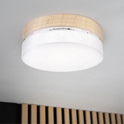 LED-taklampa SIRJA BOHO LED/36W/230V 4000K Ø 45 cm beige/vit