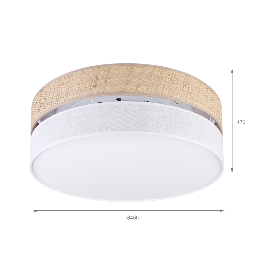 LED-taklampa SIRJA BOHO LED/36W/230V 4000K Ø 45 cm beige/vit