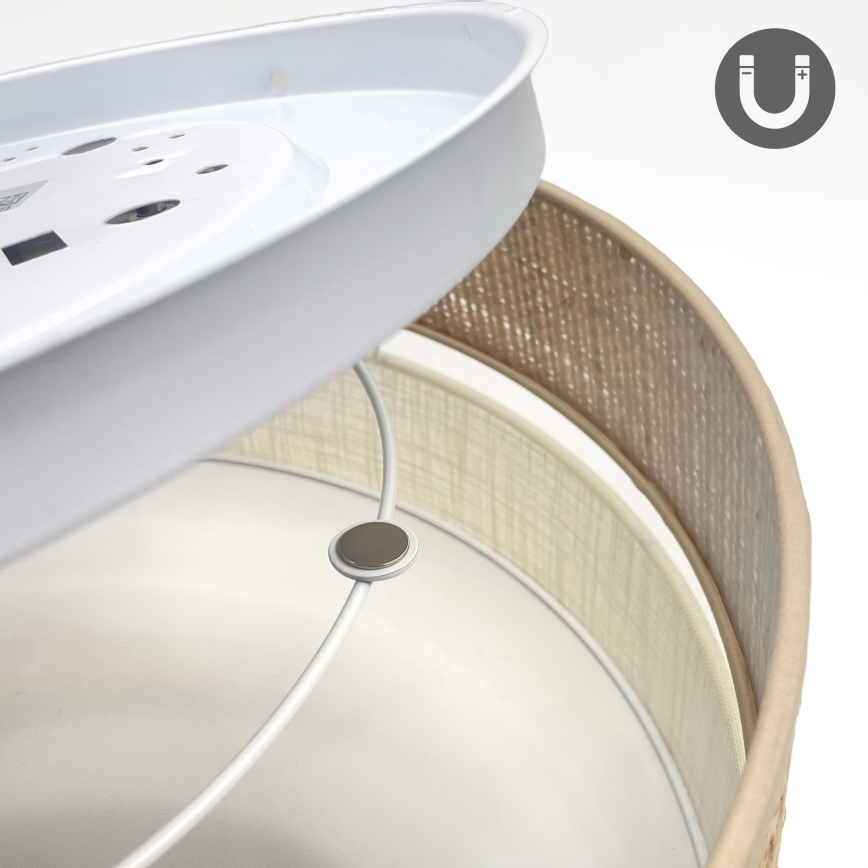 LED-taklampa SIRJA BOHO LED/20W/230V 4000K Ø 35 cm beige/krämvit