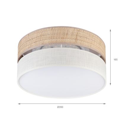 LED-taklampa SIRJA BOHO LED/20W/230V 4000K Ø 35 cm beige/krämvit