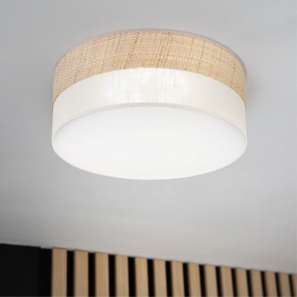 LED-taklampa SIRJA BOHO LED/20W/230V 4000K Ø 35 cm beige/krämvit