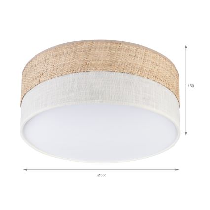 LED-taklampa SIRJA BOHO LED/20W/230V 4000K Ø 35 cm beige/krämvit