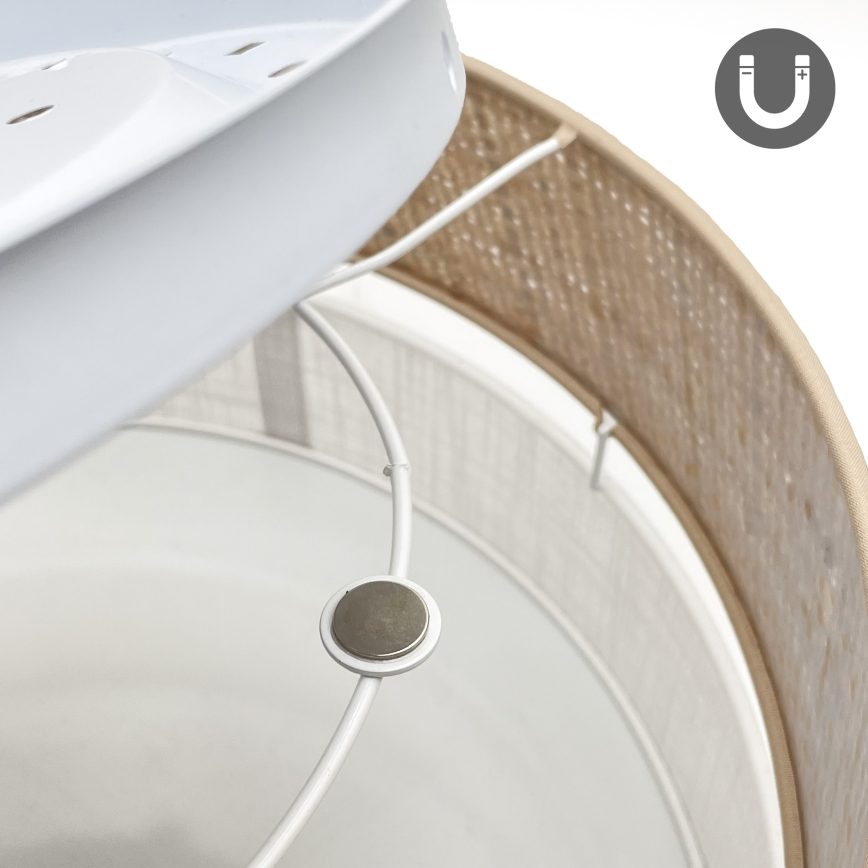 LED Taklampa SIRJA BOHO LED/20W/230V 4000K Ø 35 cm beige/vit