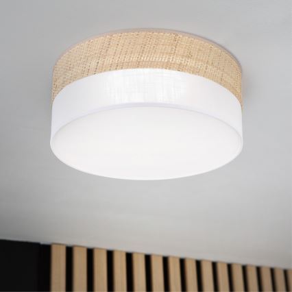 LED-taklampa SIRJA BOHO LED/20W/230V 4000K Ø 35 cm beige/vit